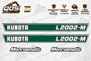 Kubota L2002-M Hood Decal Kit – 4 Decorative Pieces