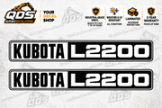Kubota L2200 Hood Decal Kit – 2 Decorative Pieces