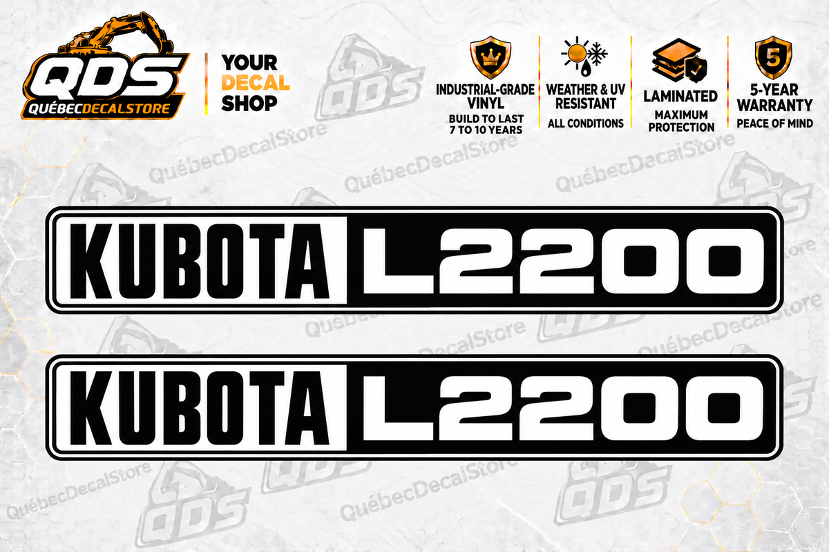 Kubota L2200 Hood Decal Kit – 2 Decorative Pieces