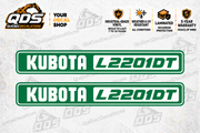 Kubota L2201DT Hood Decal Kit – 2 Decorative Pieces