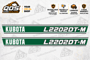 Kubota L2202DT-M Hood Decal Kit – 2 Decorative Pieces