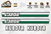 Kubota L3202 Hood Decal Kit – 4 Decorative Pieces