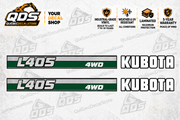 Kubota L405 Hood Decal Kit – 4 Decorative Pieces