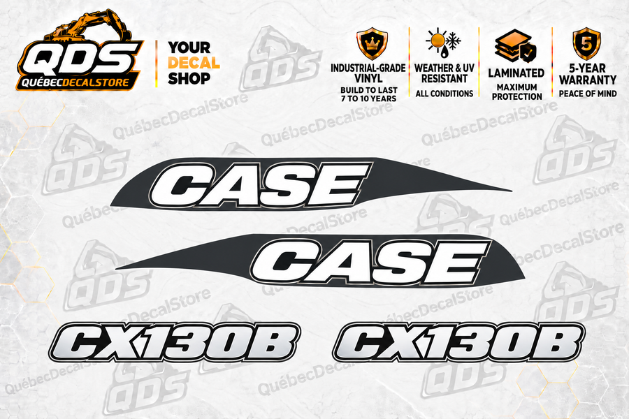 Case CX130B Excavator Decal Kit — Laminated Vinyl