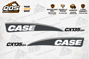 Case CX135SR Excavator Decal Kit — Laminated Vinyl