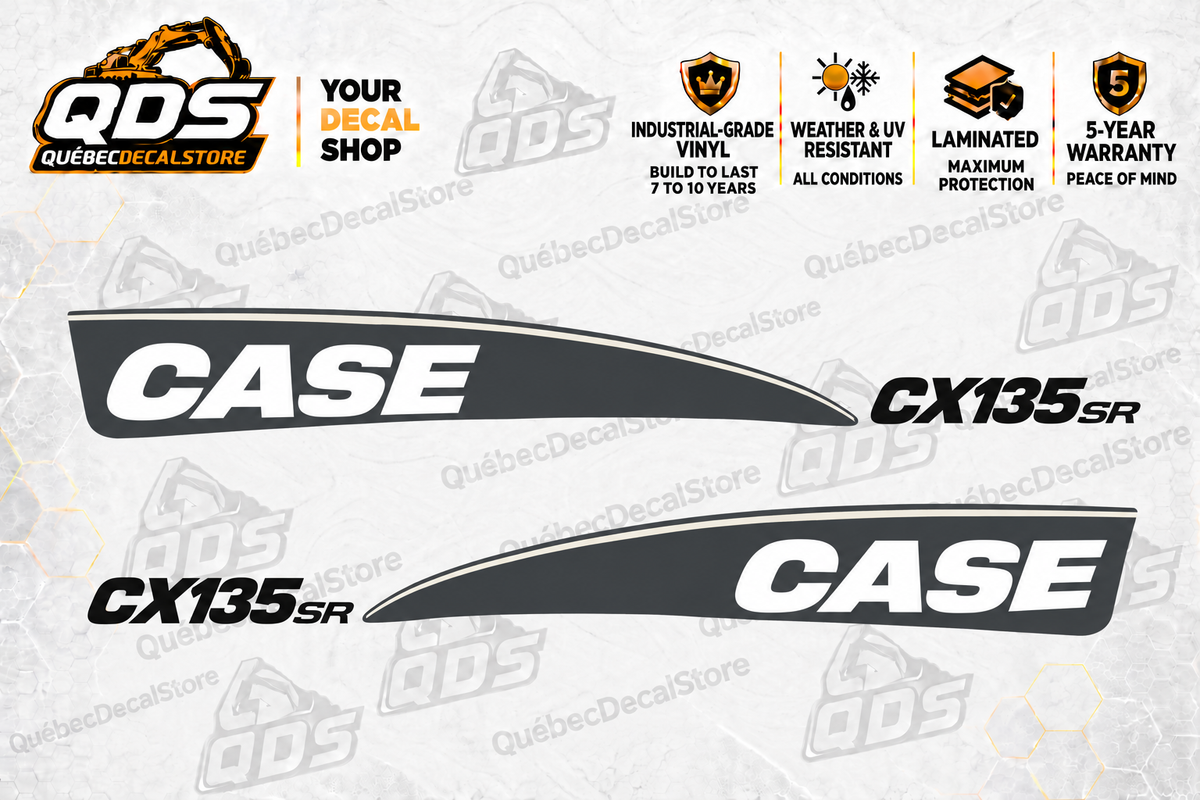 Case CX135SR Excavator Decal Kit — Laminated Vinyl