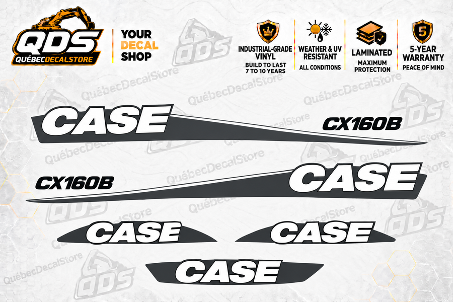 Case CX160B Excavator Decal Kit — Laminated Vinyl