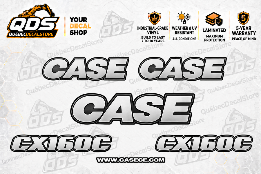 Case CX160C Excavator Decal Kit — Laminated Vinyl