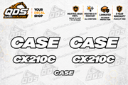 Case CX210C Excavator Decal Kit — Laminated Vinyl