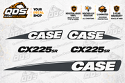 Case CX225SR Excavator Decal Kit — Laminated Vinyl