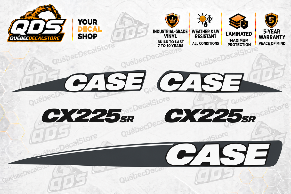 Case CX225SR Excavator Decal Kit — Laminated Vinyl