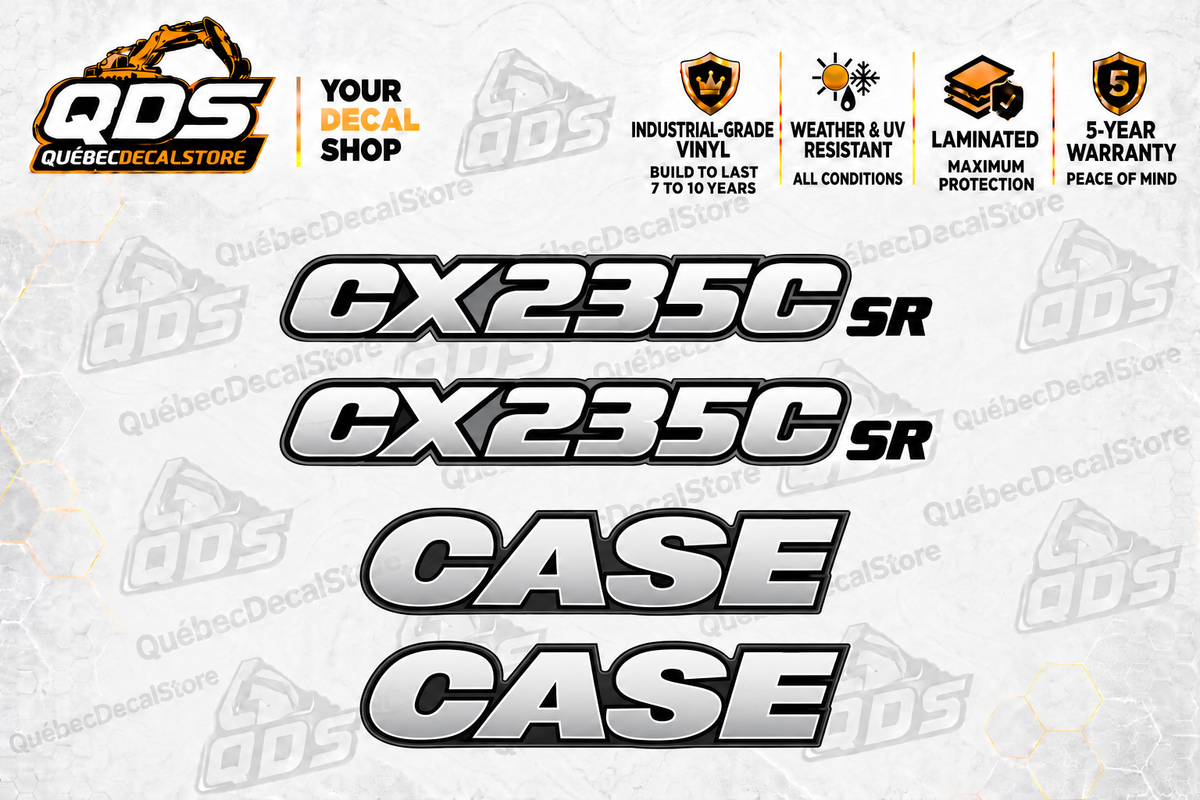 Case CX235C SR Excavator Decal Kit — Laminated Vinyl