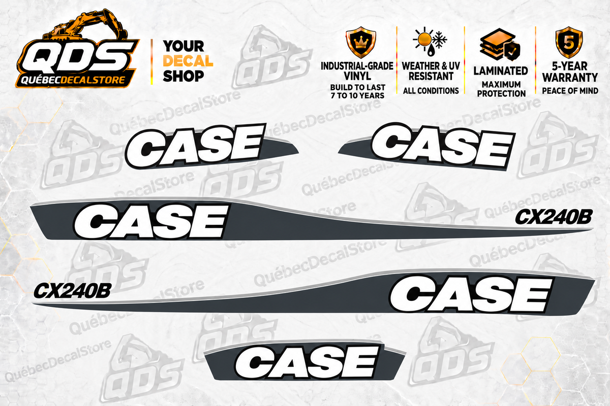 Case CX240B Excavator Decal Kit — Laminated Vinyl
