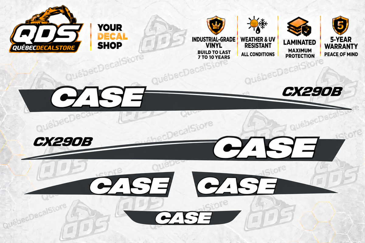 Case CX290B Excavator Decal Kit — Laminated Vinyl