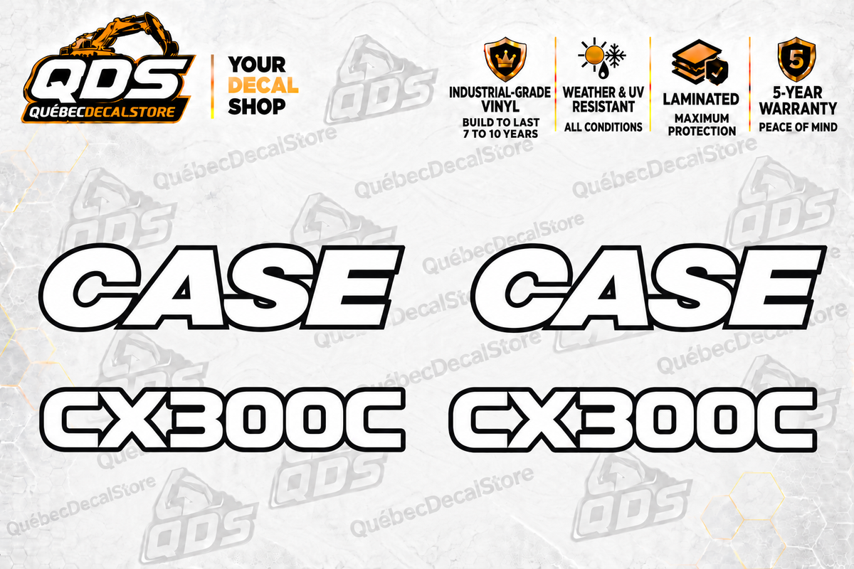 Case CX300C Excavator Decal Kit — Laminated Vinyl