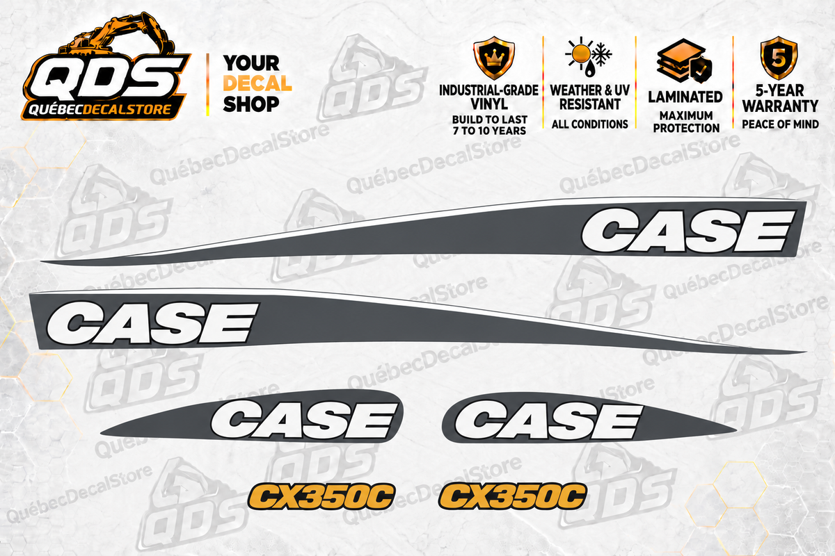 Case CX350C Excavator Decal Kit — Laminated Vinyl