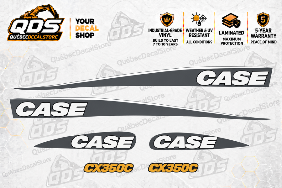 Case CX350C Excavator Decal Kit — Laminated Vinyl