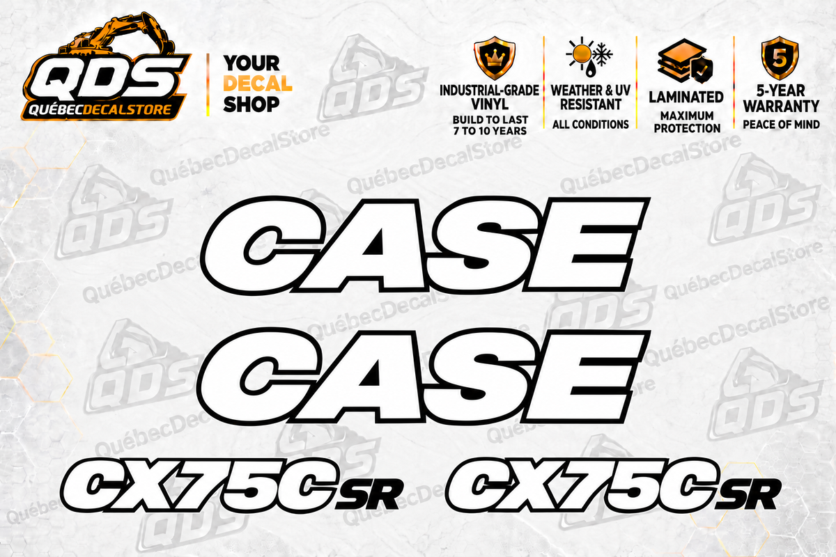 Case CX75C SR Excavator Decal Kit — Laminated Vinyl
