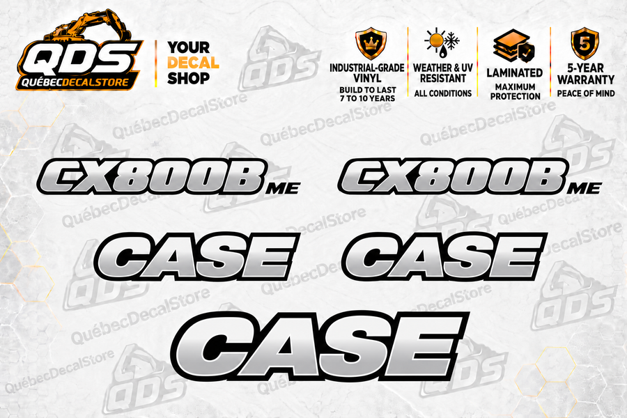Case CX800B ME Excavator Decal Kit — Laminated Vinyl