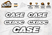 Case CX80C Excavator Decal Kit — Laminated Vinyl