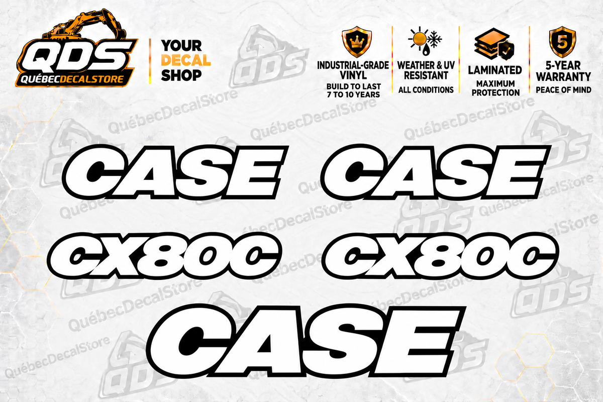 Case CX80C Excavator Decal Kit — Laminated Vinyl