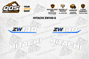 Hitachi ZW140-6 Wheel Loader Decal Kit — Laminated Vinyl