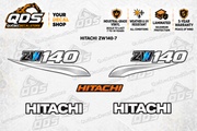 Hitachi ZW140-7 Wheel Loader Decal Kit — Laminated Vinyl