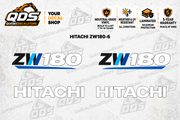 Hitachi ZW180-6 Wheel Loader Decal Kit — Laminated Vinyl