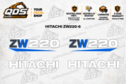 Hitachi ZW220-6 Wheel Loader Decal Kit — Laminated Vinyl