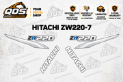 Hitachi ZW220-7 Wheel Loader Decal Kit — Laminated Vinyl