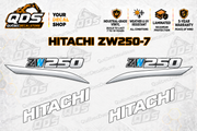 Hitachi ZW250-7 Wheel Loader Decal Kit — Laminated Vinyl