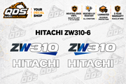 Hitachi ZW310-6 Wheel Loader Decal Kit — Laminated Vinyl