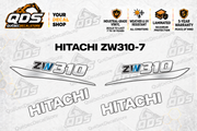 Hitachi ZW310-7 Wheel Loader Decal Kit — Laminated Vinyl