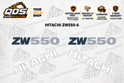 Hitachi ZW550-6 Wheel Loader Decal Kit — Laminated Vinyl