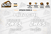 Hitachi ZW65-6 Wheel Loader Decal Kit — Laminated Vinyl