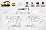 Hitachi ZW75-6 Wheel Loader Decal Kit — Laminated Vinyl