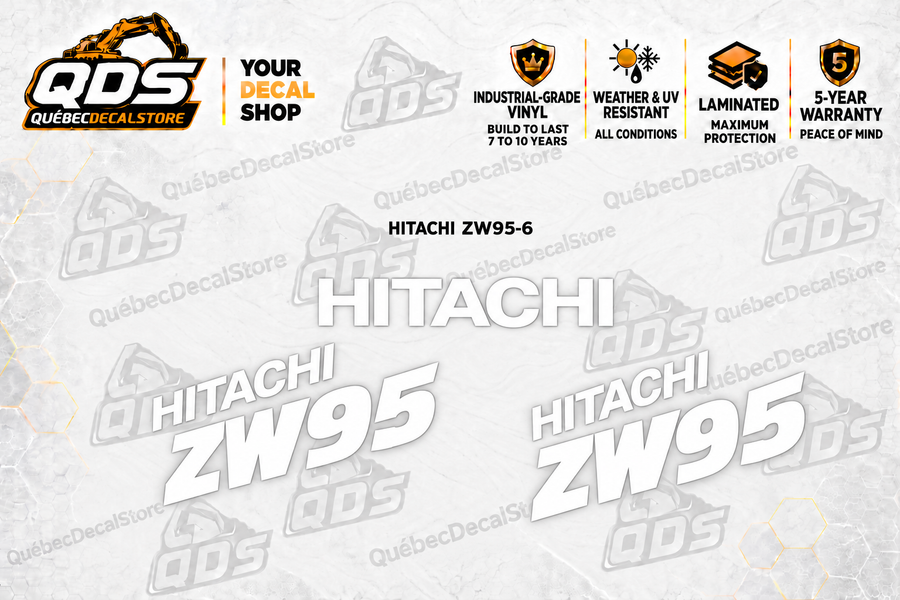 Hitachi ZW95-6 Wheel Loader Decal Kit — Laminated Vinyl