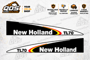 New Holland TL70 Hood Decal Pair – Black & White