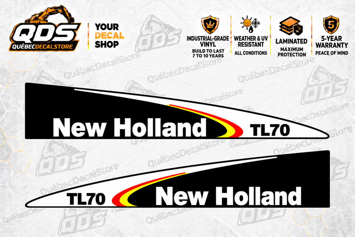 New Holland TL70 Hood Decal Pair – Black & White