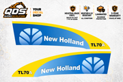 New Holland TL70A Hood Decal Pair – Blue & Yellow