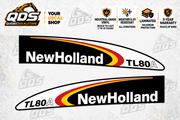 New Holland TL80A Hood Decal Pair – Black & White