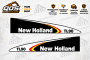 New Holland TL90 Hood Decal Pair – Black & White