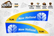 New Holland TL90A Hood Decal Pair – Blue & Yellow