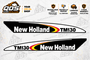New Holland TM130 Hood Decal Pair – Black & White