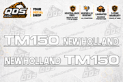 New Holland TM150 Hood Decal Pair – Early White Lettering