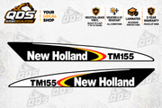 New Holland TM155 Hood Decal Pair – Black & White