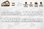 New Holland TM165 Hood Decal Pair – Early White Lettering