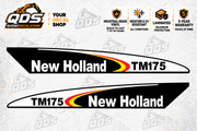 New Holland TM175 Hood Decal Pair – Black & White