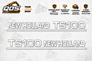 New Holland TS100 Hood Decal Pair – Early White Lettering