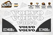 Volvo EC140B LC Excavator Decal Kit – 7 Graphics